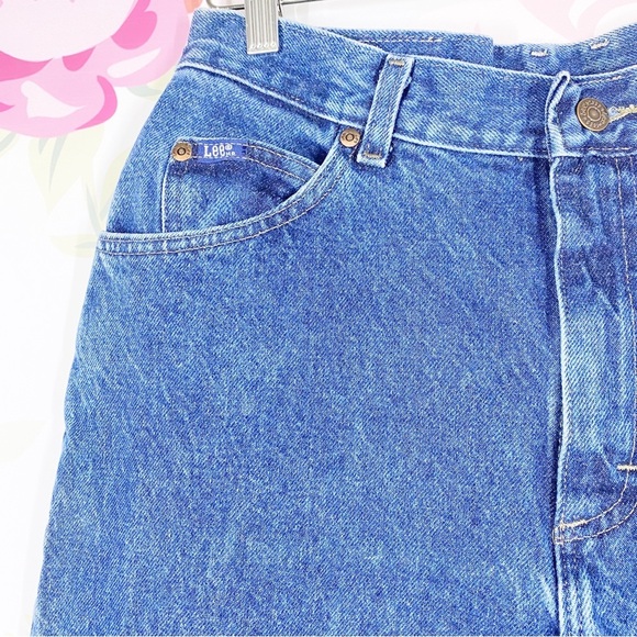 Vintage Style Lee Dark Wash High Waist Mom Denim Jeans 12 - Picture 4 of 12